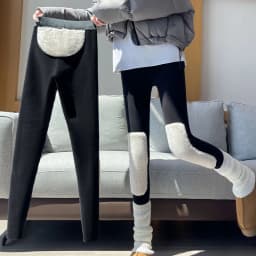 Women's Winter Fleece Lined Thermal Pants Elastic High Waist Slim Fit Thicken Legging Woman Waist Knee Protection Long Pants