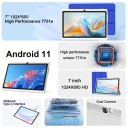 2026 Global Version 7 Inch 4G WiFi Kids' Tablet Quad Core 2GB RAM 32GB ROM Dual Cameras Children's Gifts Tablets Android 11