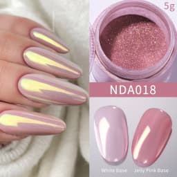 NICOLE DIARY Moonlight Mirror Nail Powder Aurora Silver Glitter Metallic Effect UV Gel Polish Pigment Chrome DIY Nail Decoration
