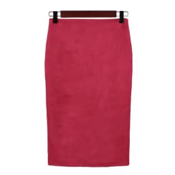 Autumn Winter High Waist Bodycon Vintage Suede Split Thick Stretchy Skirts Women Skirts Suede Solid Color Pencil Skirt Female