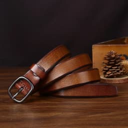 2.4CM Pure Cowhide High Quality Genuine Leather Thin Belts for Women Brand Strap Vintage Jeans Cowboy Leisure Needle Buckle Belt