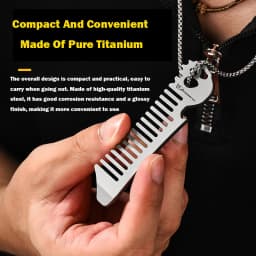 Pure Titanium Comb Multi-function Corkscrew Crowbar Pendant MINI Portable Super Light Outdoor EDC Self-defense Tool Small Access