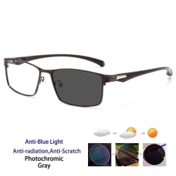 KOCOLIOR Anti Blue Light Men Reading Glasses Titanium Alloy Metal Frame Business Computer Reader +1.50 1.75 2.0 2.25 2.50 2.75