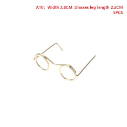 5PCS Miniature Eyeglasses Metal Round Frame Lensless Eyewear Toy Retro Doll Glasses DIY Doll Dressing Accessories Spectacles