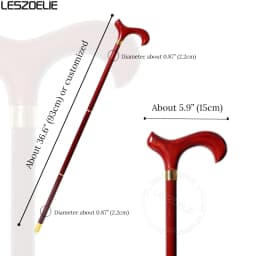 Red Wooden Handle 3-Pieces Walking Stick Men Detachable German Beech Wood Walking Canes Women Fashion Walking Sticks