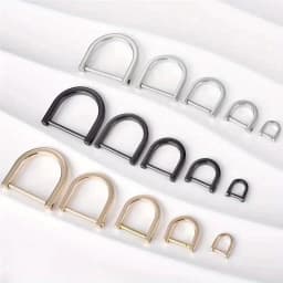 2pcs D-Rings Screw in Shackle Horseshoe U Shape D Ring for DIY Leather Strap Craft Purse Replacement Accessories