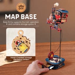 ROKR Wooden 3D Puzzle-Power Express Pendulum Balance Toy Model Building Kit DIY Gravity Swing Toys for Desk Decor Birthday Gift for Boys Adults