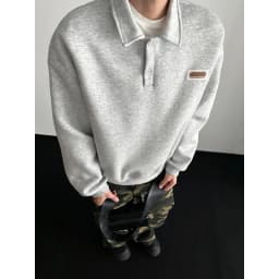 Autumn Men's Casual Solid Color Polo Neck Sweatshirt American Style Couple Loose Long Sleeve Turn down Collar Top Hoodies