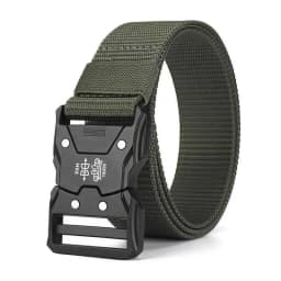 Red Ears Plastic Buckle Tactical Belt Men'S Multifunctional Military Fan Canvas Belt Outdoor Faux Nylon Training Waist Belt