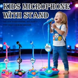 Karaoke Microphone with Stand, Portable Music Singing Machine with Audio Effects for Home Party and Fun Entertainment