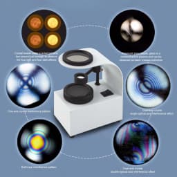 Desktop Polariscope for Gemstones & Crystals | Cold Light Source Refract Analyzer | Professional Mineral ID Tool