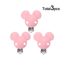 LOFCA 3pcs/lot Silicone Heart Mouse Shape 4.5CM Clips Creation Pendant Tools Multi Colors For Necklace Jewelry Accessories