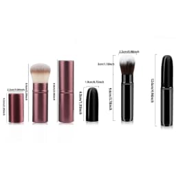 1pc Retractable Brush Makeup Brush Powder Blusher Powder Brush Mini Multi-function Portable With Aluminum Handle