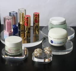 Customized Round Jewellery Tray Stand Acrylic Plate  Sheet Display Necklaces, Bracelets, Earrings, Rings and Cosmetics Holder