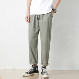 High Quality Summer Thin Men's Casual Pants 95%Cotton Breathable Solid Color Outdoor Elastic Waist Chino Trousers Male Amekaji