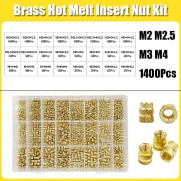 Brass Threaded Insert Nut Kit M2 M2.5 M3 M4 M5 M6 M8 Hot Melt Heat Knurled Embed Injection Copper Insertnut for 3D Print Plastic
