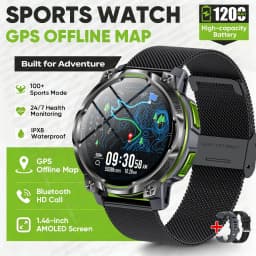 Men Military Built-in GPS Smart Watch Offline Map Navigation 1200mAh Battery Altimeter Compass Sports Watch For iOS Android 2026