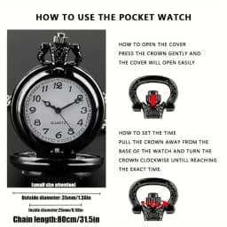 Classic Route 66 America Highway Motorcycle Pocket Watch Vintage Steampunk Style Quartz Pocket Watch with Chain Necklace