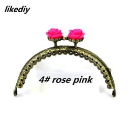 1 Piece 8.5 CM Antique Bronze Rose Head Metal Purse Frame Semicircle Kiss Clasp Lace DIY Bag Accessories