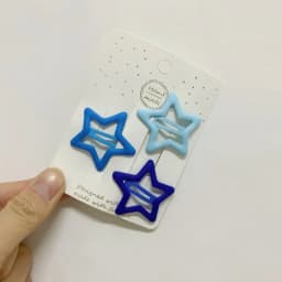 Blue Series Hair Clip Gradient Color Bangs Side Clips Metal Snap Hairpin Heart Star Headwear Sweet Hair Accessories