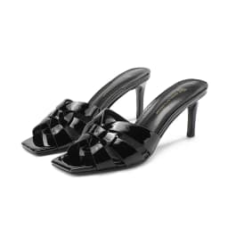Summer Women's Slippers Genuine Leather Slim Heel Open Toe Fashion High Heels Elegant Party Shoes Plus Size 34-43 Women's Shoes
