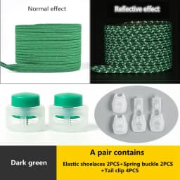 1 Pair Reflective Elastic Laces Sneakers Shoelaces for Sneakers Kids Adult Fast Without Tie Flat Rubber Bands Luminous Shoelace