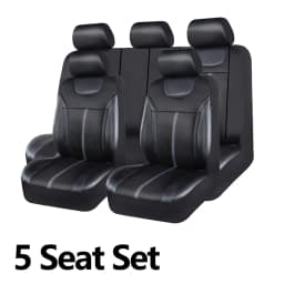AUTOKING PU Leather And Mesh Cloth Universal Car Seat Cover Set Car Accessories Unisex Fit Most CAR SUV Van Truck Seat Cushion