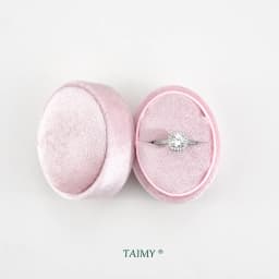 TAIMY Velvet Mini Oval Ring Box Personalized Custom Logo Muti Color 1 2 3 Slots Double Ring Box Engagement Marry Ring Box