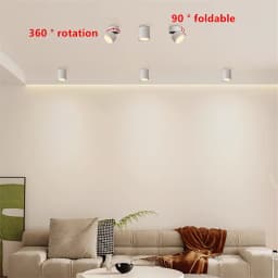 CRI 97 Surface Mounted Folding Rotated LED Downlights 7W 10W 15W 20W 24W SMD5730 Chip Dimmable Ceiling Lamp Spot Light AC90-260V