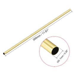 Uxcell 3pcs 1mm 2mm 3mm 4mm 5mm 6mm 7mm 8mm 9mm 10mm OD Brass Round Tube 0.2mm ID Seamless Straight Pipe Tubing 300mm Length