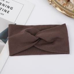Elastic Hair Accessories Women'S New Knitted Thread Twist Turban Bandage Solid Wide Knitted Knotted Yoga Hair Band Yoga Headband