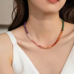 European and American simplicity Lapis Lazuli Blue Square Sweater Chain Necklace Luxury Autumn Winter Accessory Bead Light