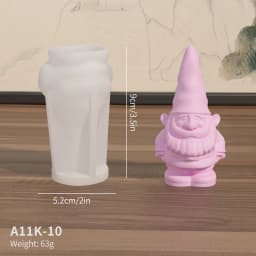 LZ024 3D Faceless Dwarf Candle Silicone Mold Little Man Santa Claus Aromatherapy Gypsum Resin Molds Christmas Decoration