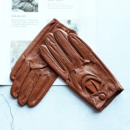 Women's Summer Full Finger Leather Gloves Breathable Single-Layer Sheepskin Fashionable Short Motorcycle Riding Gloves