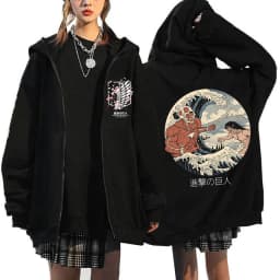 Anime Attack on Titan Final Season Zip Up Hoodie Shingeki No Kyojin Y2k Zippper Jackets Sweatshirts Eren Yeager Mange Streetwear