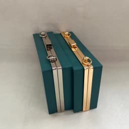 18cm Customized Metal Box Clutch Wallet Frame Bag Case with Black Plastic Sheet - Hardware Purse Frame for Handbag Accessories