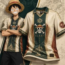 Anime Breathable Ball Suit Skeleton Pirate Logo Personalized Luffy Viking Style Casual Sports 3D Printed Top