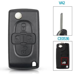 KEYYOU 4 Buttons Flip Car Remote Key Fob Blank Case Shell Fob For Peugeot 1007 For Citroen C8 For Fiat Uncut Blade CE0523 CE0536