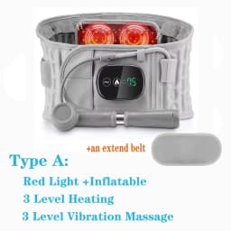 Inflatable Red Light Heating Waist Massager,Electric Lumbar  Protect Brace,Vibration Massage Belt,Back Airbag Support Relax Care