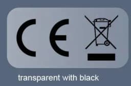 Europe Union Standard CE Trash Bin Label WEEE Recycling Logo Transparent Self-adhesive CE Sticker 200pcs