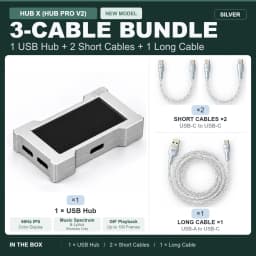 HMLAB ZNEO Gaming USB Hub - 2-to-3 Port, 8K Hz, Independent Power, With Screen, Trendy for Gaming Ambience Desk Setup