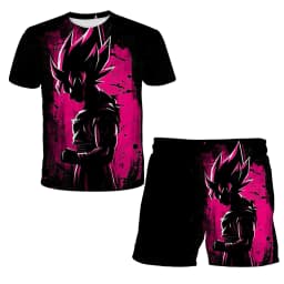 Dragon Ball Z 3D T-shirt Set for Boys Girls Super Goku Saiyan Summer Top+Shorts Children's Short-Sleeve Birthday Gift for Boys