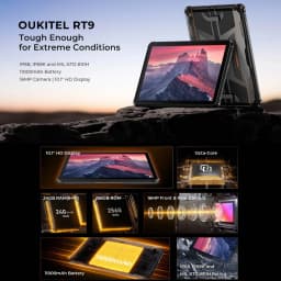 OUKITEL RT9 Rugged Tablet 6GB+256GB 10.1" HD Display Android 14 Unisoc T606 Octa-Core Support Dual SIM 11000mAh IP68 Tablet PC