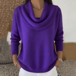 Women's 2026 Autumn/Winter Solid Color Long Sleeve Sweater Tops Fashionable And Stylish Knitwear for Ladies