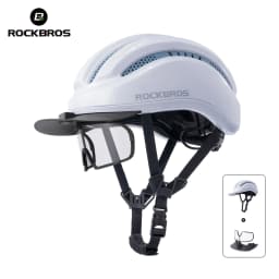 ROCKBROS Cycling Integrated Helmet High Strength 54-60cm Head Circumference Wide Brim Helmet Photochromic Goggles Cycling Helmet