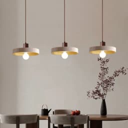 Natural Stone Pendant Light with E27 Bulb Travertine Hanging Lamp Ceiling Suspension for Kitchen Living Dining Room Bedroom