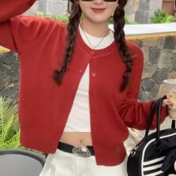 Women's Long Sleeve 2025 Cardigan O Neck Button Down Knit Lady Autumn Spring Knitted Single-breasted Cardigan Sweaters