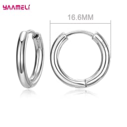 100% Real 925 Sterling Silver Earrings Statement Heart Star Square Round Geometric Hoop Flexible Earwire Leverback Women Jewelry