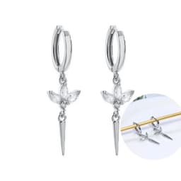925 Sterling Silver Ear Needle White Zircon Silver Series Earrings ins Tassel Pendant Hoop Earrings For Women Advanced Jewelry