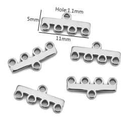 20pcs Stainless Steel Layer Clasp Bails Pendant Loops Drop Connectors 18K Fashion DIY Necklace Bracelet Jewelry Making Supplies